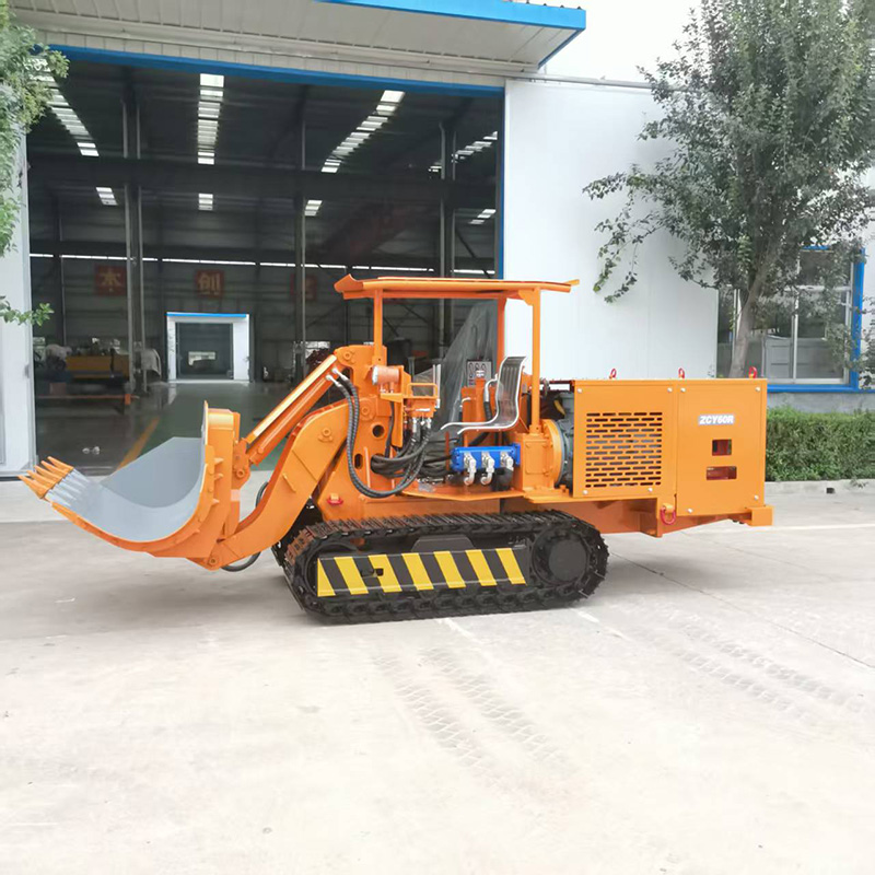 Cargador de rocas de descarga lateral mediana