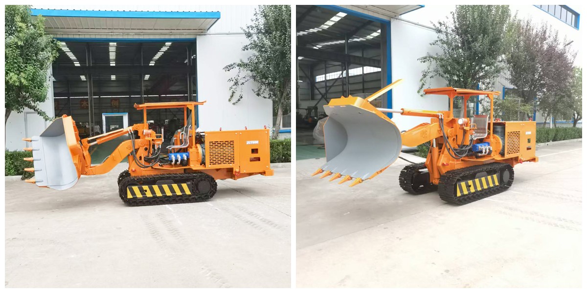 Cargador de rocas de descarga lateral mediana